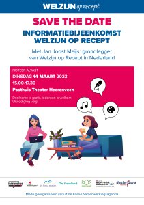 Save the date informatiebijeenkomst Welzijn op Recept op dinsdag 14 maart 2023